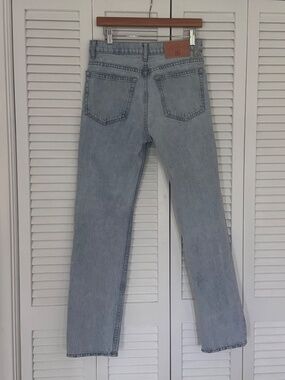 ULLA JOHNSON DAPHNE GLACIER WASH BLUE  STRAIGHT CUT JEANS, SIZE 27